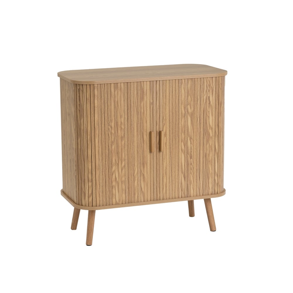 Aparador marrón de madera con 2 puertas