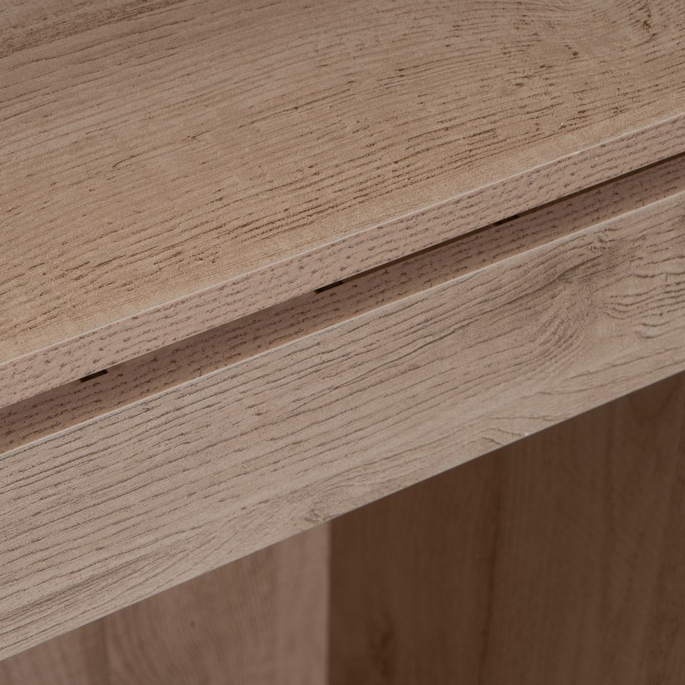 Armario modular natural de madera con barra y pantalonero extraíble