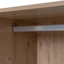 Armario modular natural de madera con barra y pantalonero extraíble