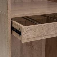 Armario modular natural de madera con barra y pantalonero extraíble