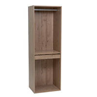 Armario modular natural de madera con barra y pantalonero extraíble