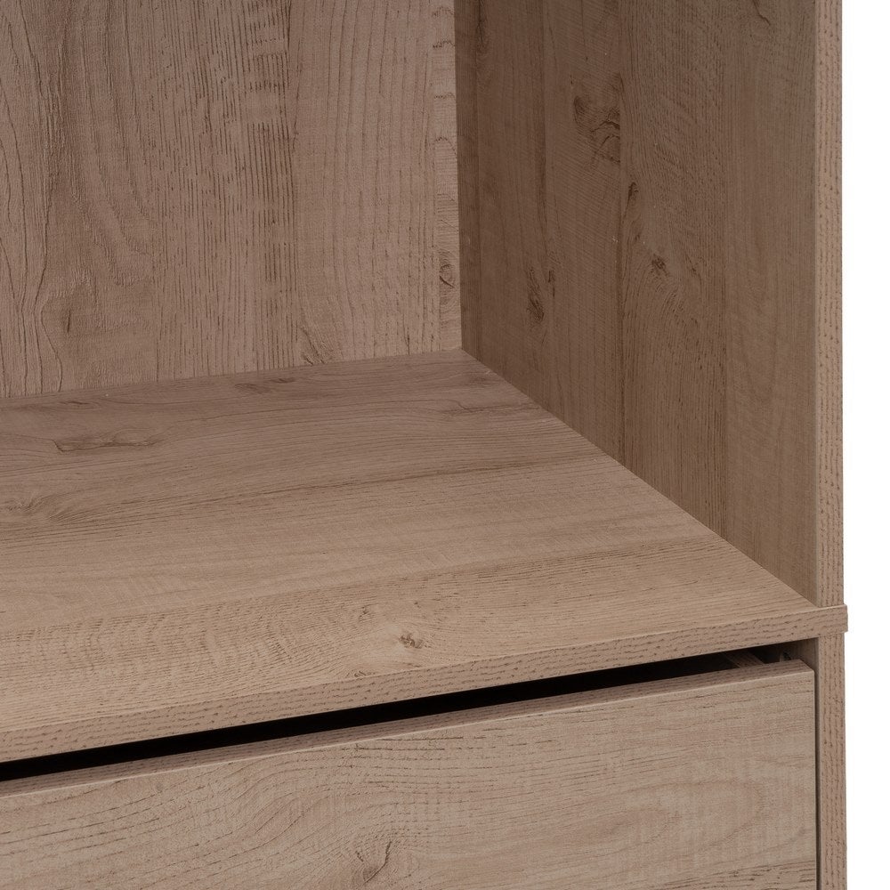 Armario modular natural de madera con barra y 4 cajones