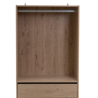 Armario modular natural de madera con barra y 4 cajones