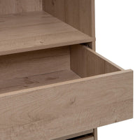 Armario modular natural de madera con barra y 4 cajones