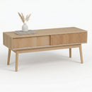 Mueble TV Naroa de Madera color Natural con 2 Puertas Correderas de 115x40x48 cm