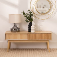 Mueble TV Naroa de Madera color Natural con 2 Puertas Correderas de 115x40x48 cm