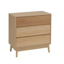 Cómoda Naroa de Madera color Natural con 3 Cajones de 80x40x80 cm