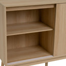 Aparador de madera natural de 2 puertas correderas 115x39,5x90 cm