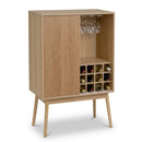 Armario para Vino Naroa de Madera color Natural con 2 Puertas Correderas de 80x30x120 cm