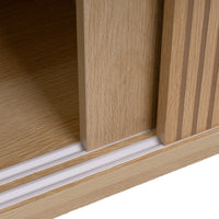 Armario para Vino Naroa de Madera color Natural con 2 Puertas Correderas de 80x30x120 cm