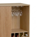 Armario para Vino Naroa de Madera color Natural con 2 Puertas Correderas de 80x30x120 cm