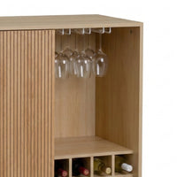 Armario para Vino Naroa de Madera color Natural con 2 Puertas Correderas de 80x30x120 cm