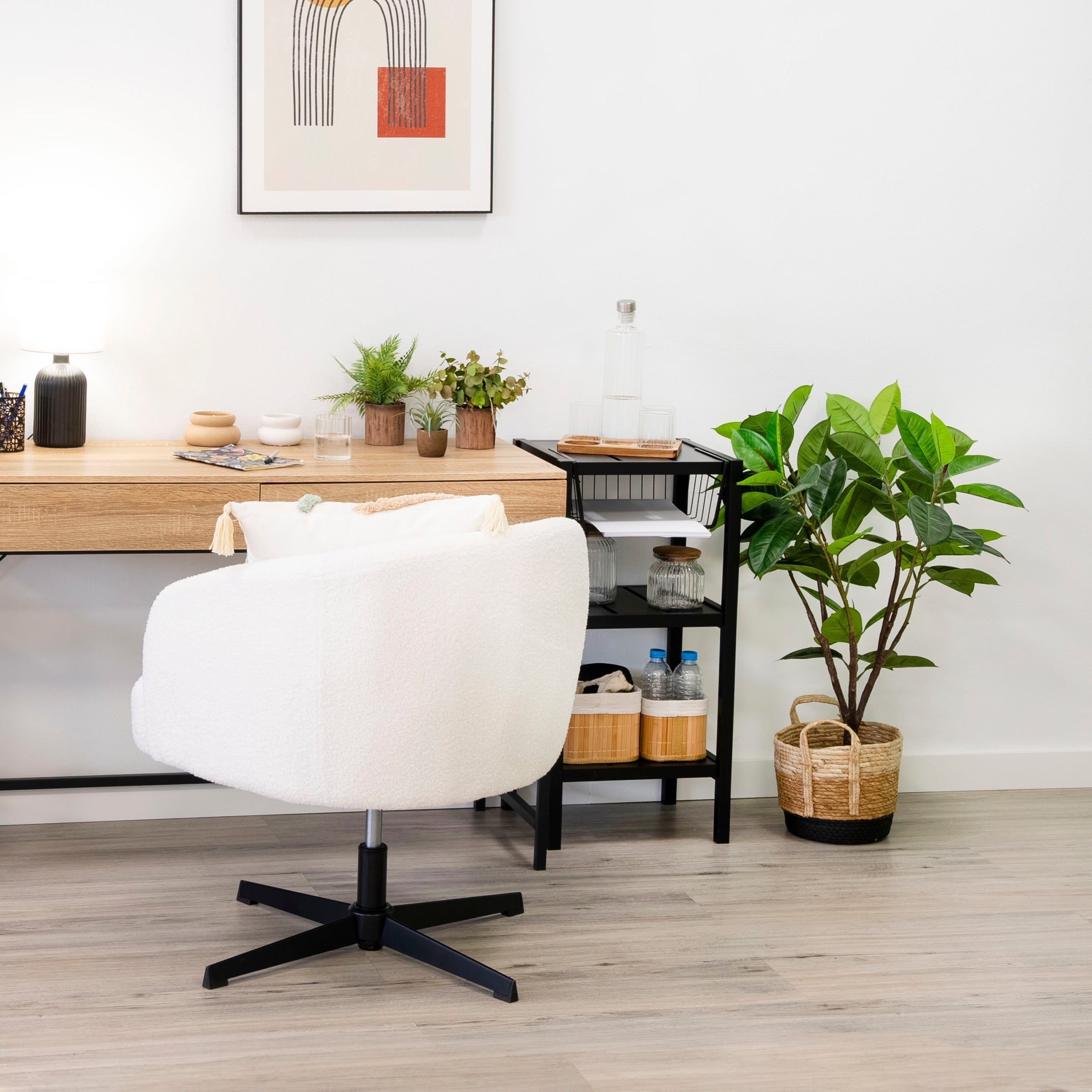 Sillón giratorio Lena blanco