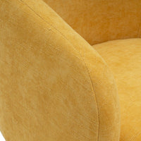 Sillón giratorio regulable en altura tapizado chenilla mostaza