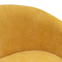 Sillón giratorio regulable en altura tapizado chenilla mostaza