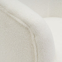 Sillón butaca redondo con brazos blanco de tela de borreguito