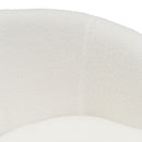 Sillón butaca redondo con brazos blanco de tela de borreguito