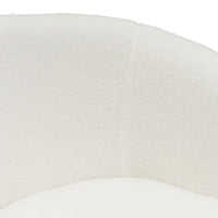 Sillón butaca redondo con brazos blanco de tela de borreguito