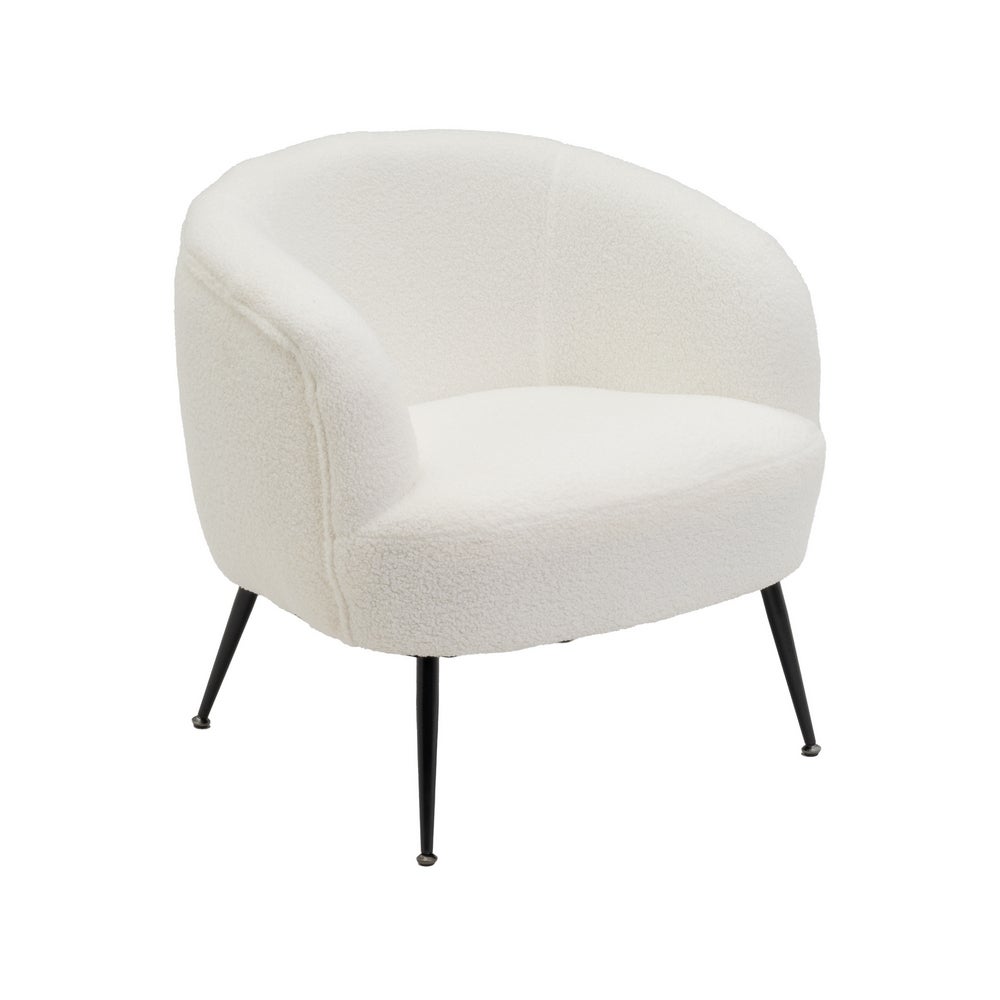 Sillón butaca redondo de borreguito blanco