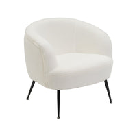 Sillón butaca redondo de borreguito blanco