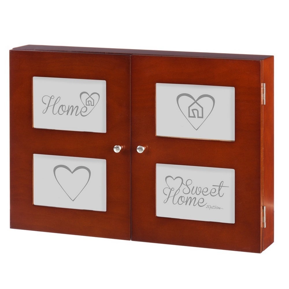 Tapa contador marrón con portafotos