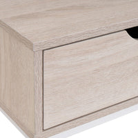 Consola con 2 cajones de metal blanco y MDF de 80x30x75 cm