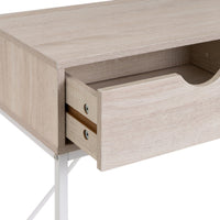 Consola con 2 cajones de metal blanco y MDF de 80x30x75 cm