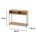 Consola auxiliar Urban color natural de 80x30x75 cm