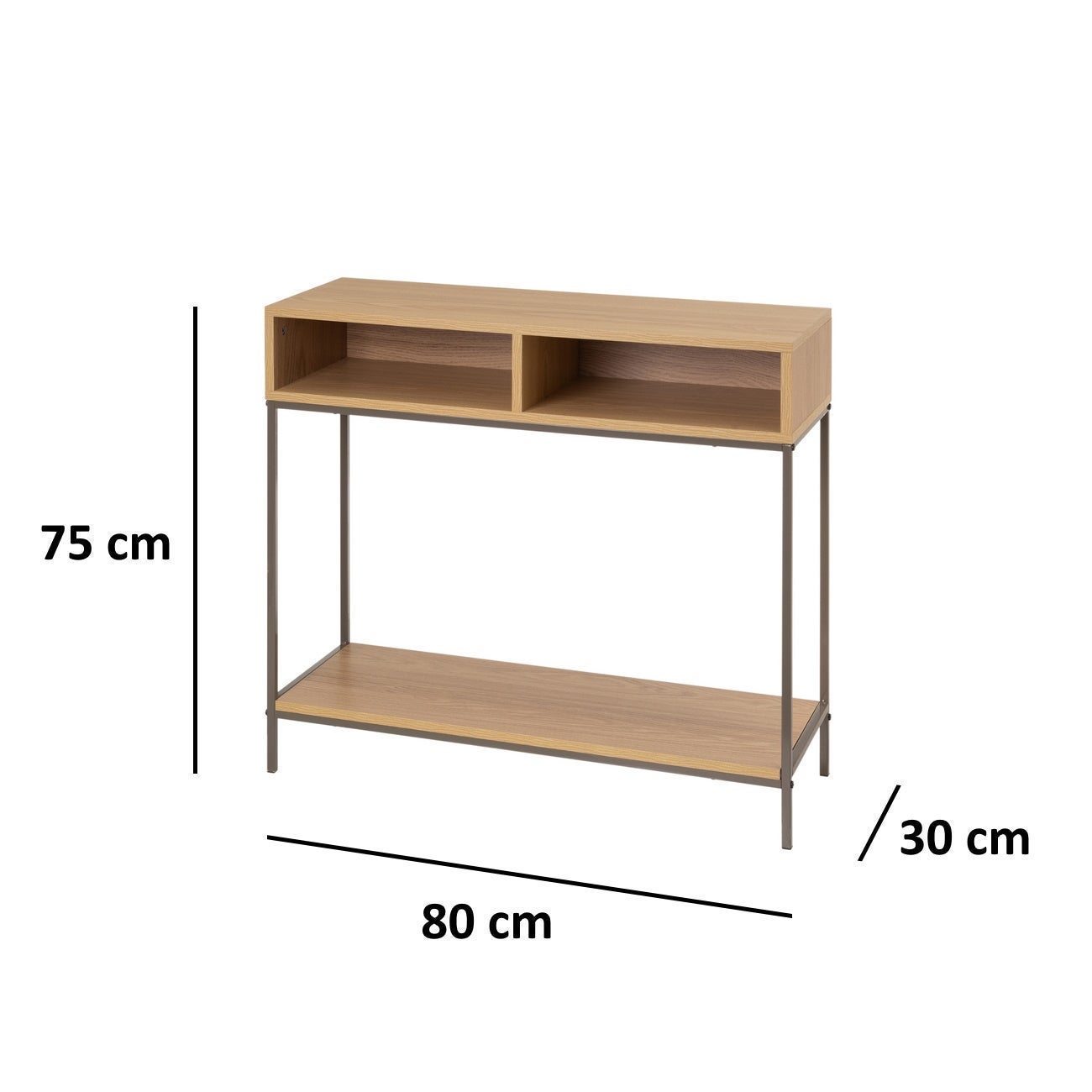 Consola auxiliar Urban color natural de 80x30x75 cm