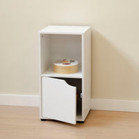 Mesita de noche blanca de 1 puerta