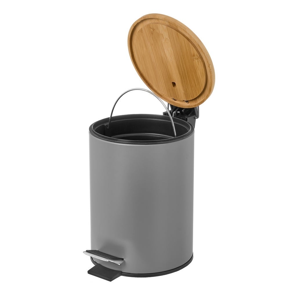 Papelera con pedal gris 5L