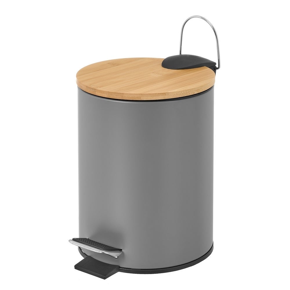Papelera con pedal gris 5L