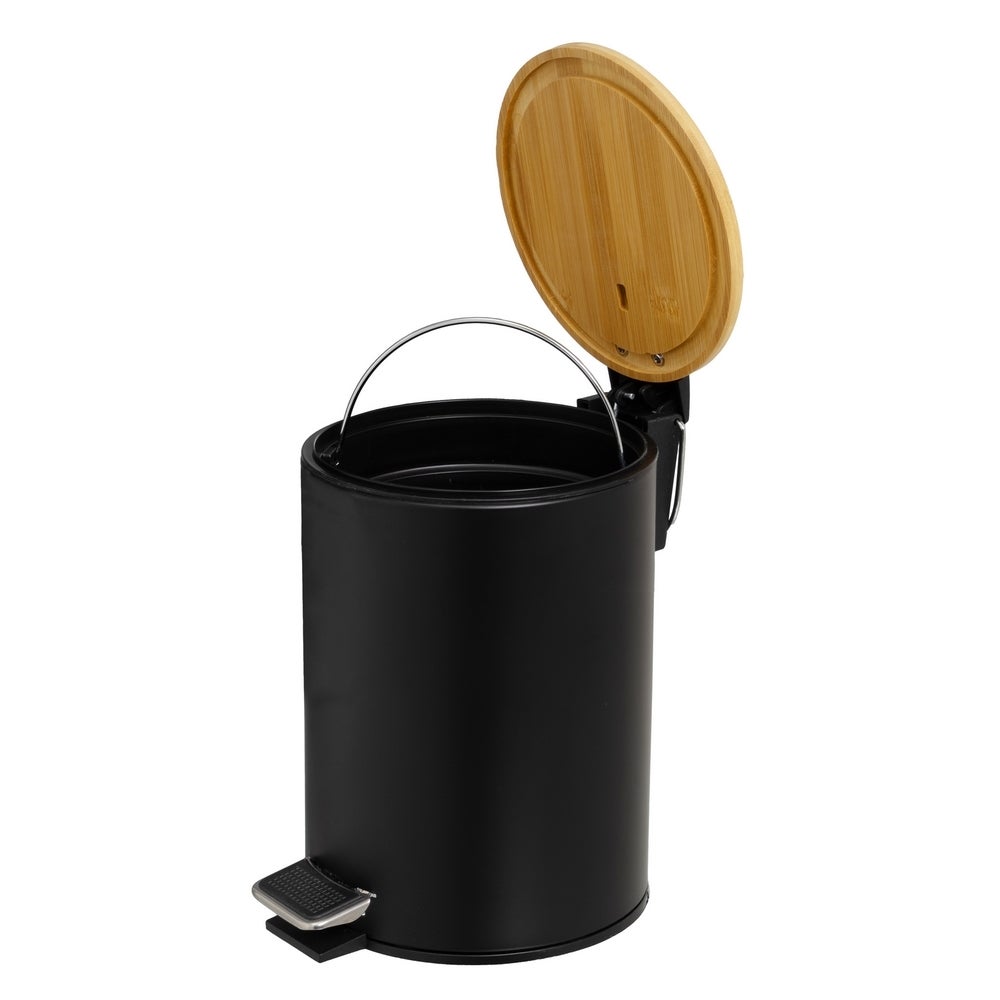 Papelera con pedal negro 5L