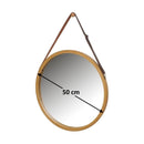 Espejo correa de bambú natural de 50 cm