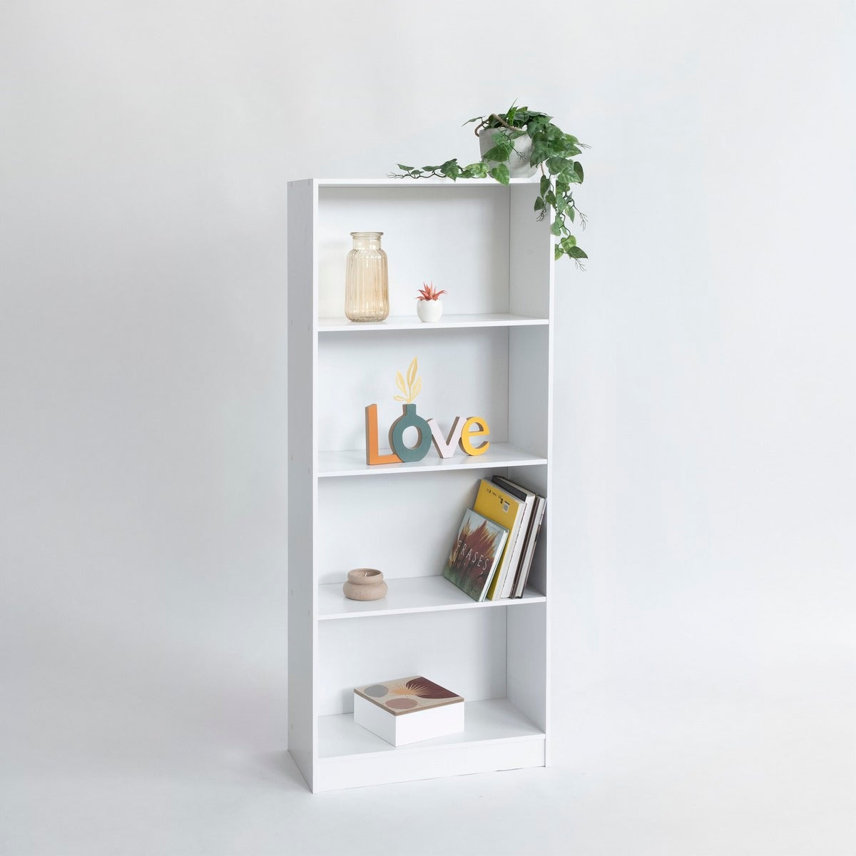 Librería 3 estantes blanca