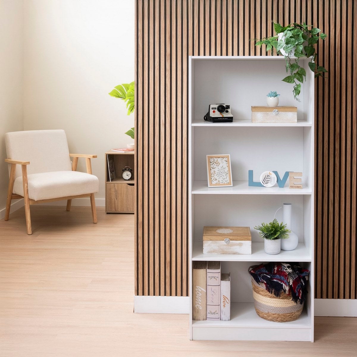 Librería 3 estantes blanca