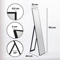 Espejo de pie negro de 151 cm