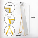 Espejo de pie dorado de 151 cm