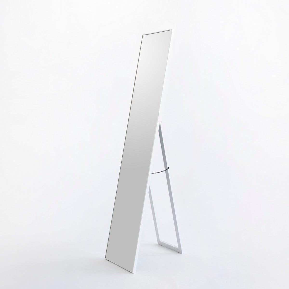Espejo de pie vestidor blanco con pie plegable de 151 cm