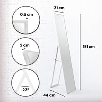 Espejo de pie blanco de 151 cm