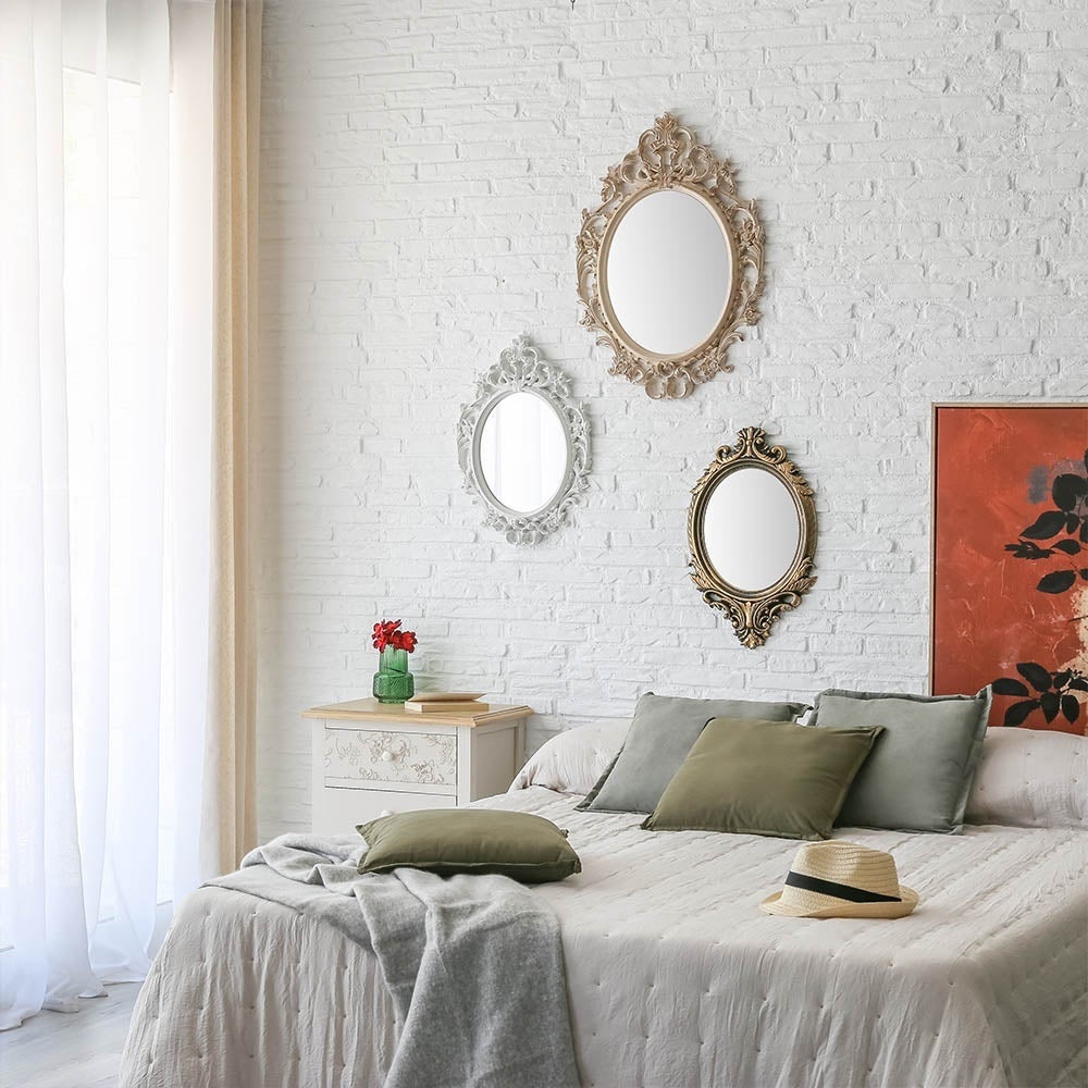 Espejo cornucopia beige