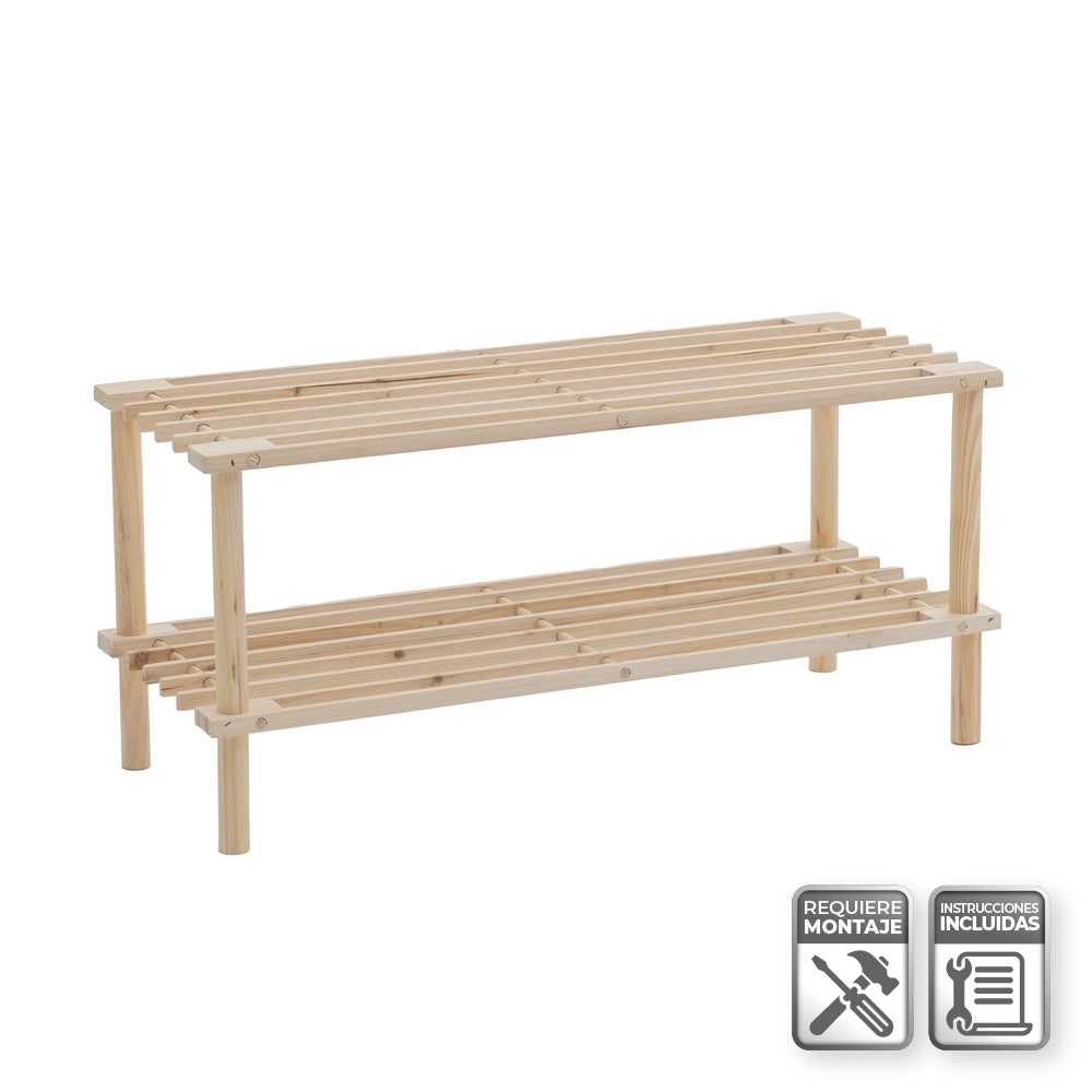 Zapatero de madera de abeto natural