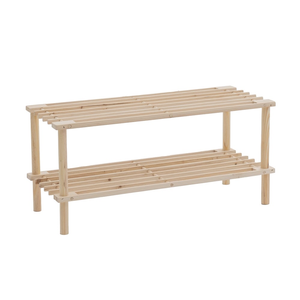 Zapatero de madera de abeto natural