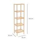 Estantería de madera de 130 cm