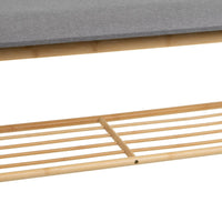 Banco zapatero de bambú marrón y gris