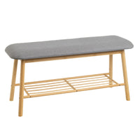 Banco zapatero de bambú marrón y gris