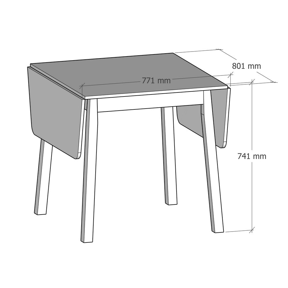 Mesa de cocina extensible blanca de 138cm