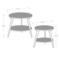 Set de 2 mesas auxiliares blancas