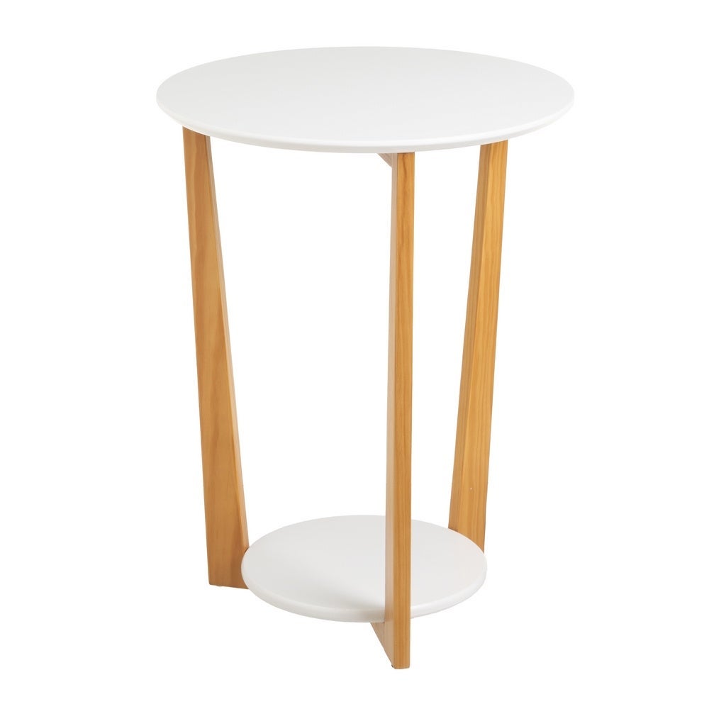 Mesa Auxiliar Blanca de Madera Laminada-Pino 45x45x60 cm