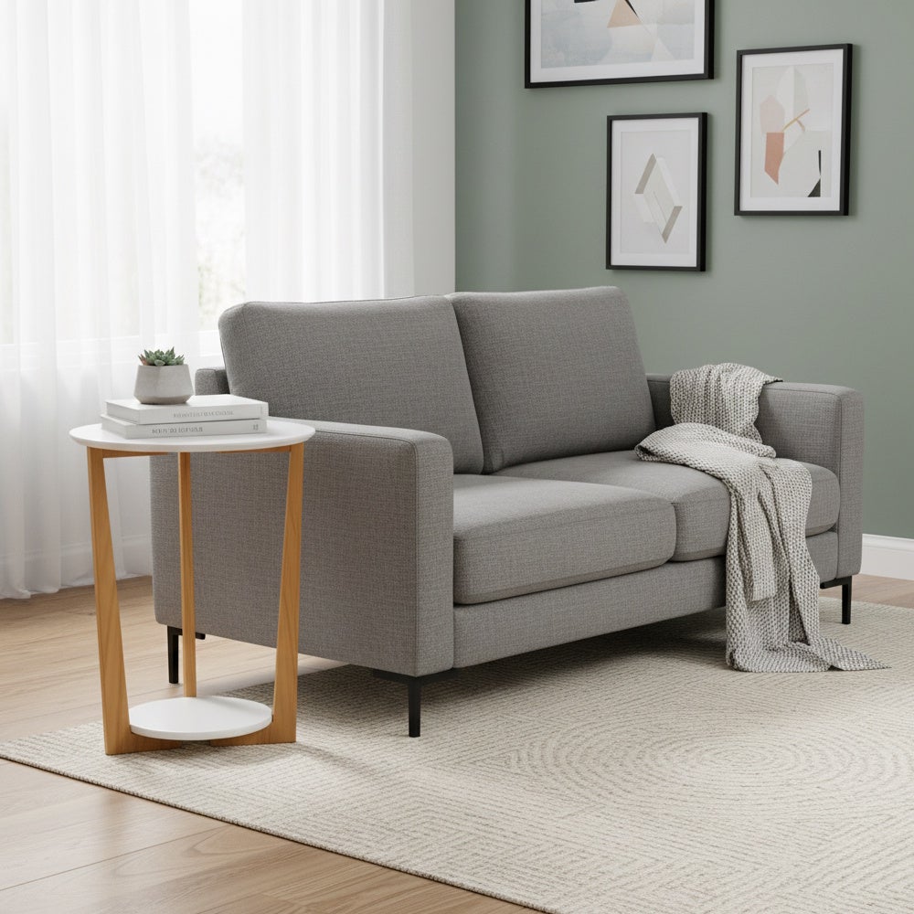 Mesa Auxiliar Blanca de Madera Laminada-Pino 45x45x60 cm